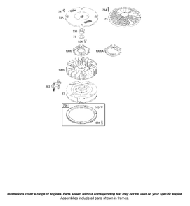 Flywheel Diagram and Parts List for 42A707-2240-XX  Briggs and Stratton Engine